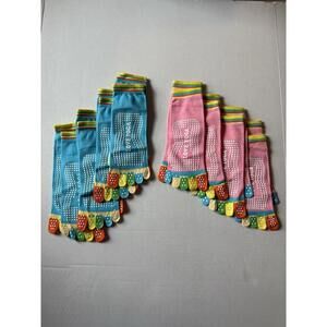 8 Pairs Love Yoga Womans Rainbow Toe Socks. NWOT.